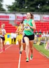 Loren Bleaken (Wilts) wins the inter Girls 800 metres. 